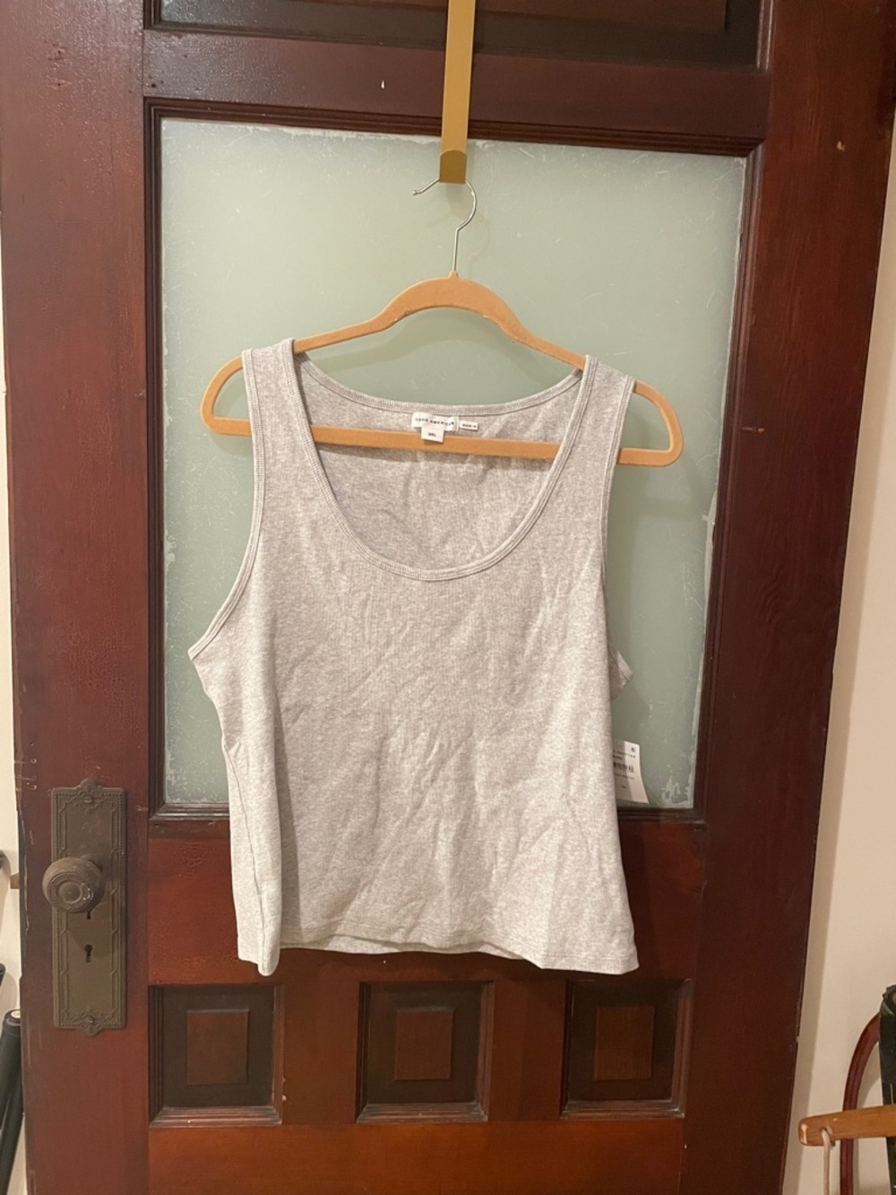 Good American Light Gray Scoop Neck Tank